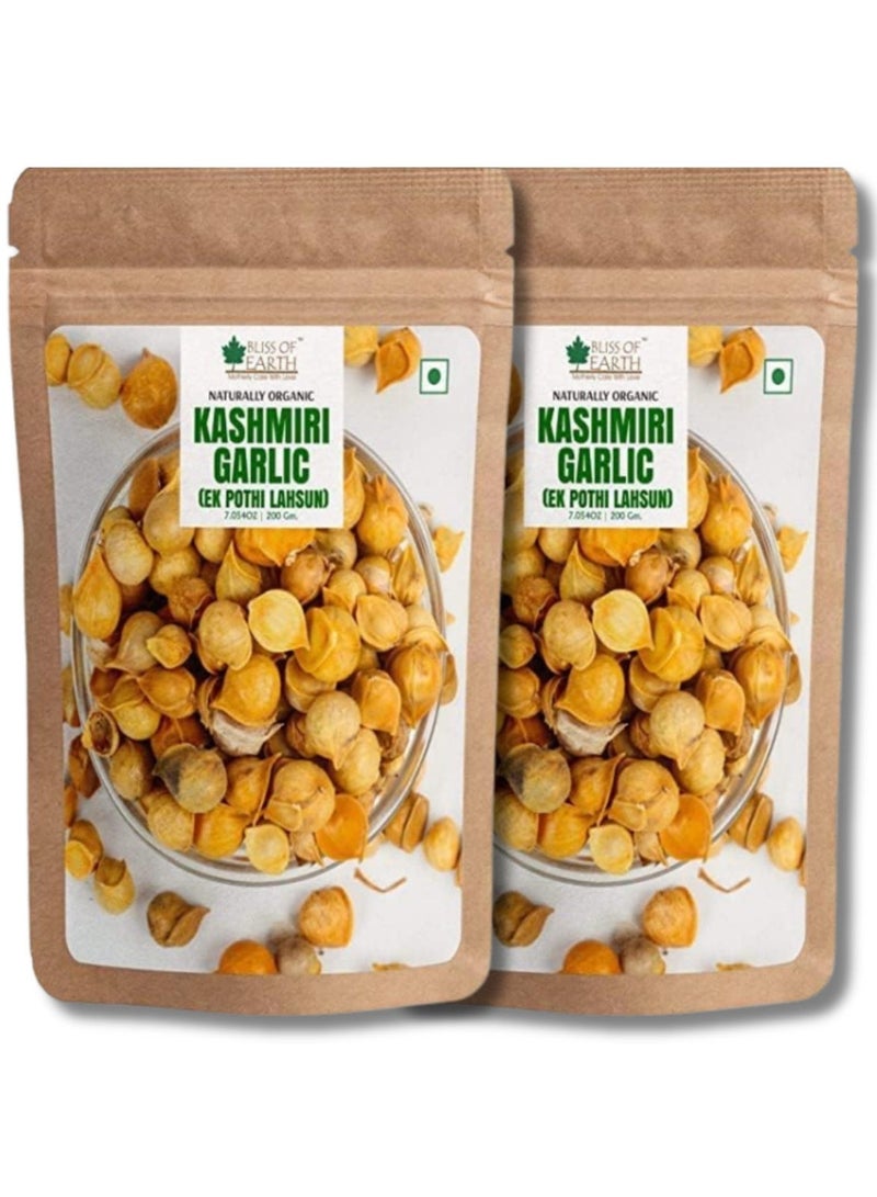 BLISS OF EARTH Naturally Organic Kashmiri Garlic 200gm pack of 2 - Image 1